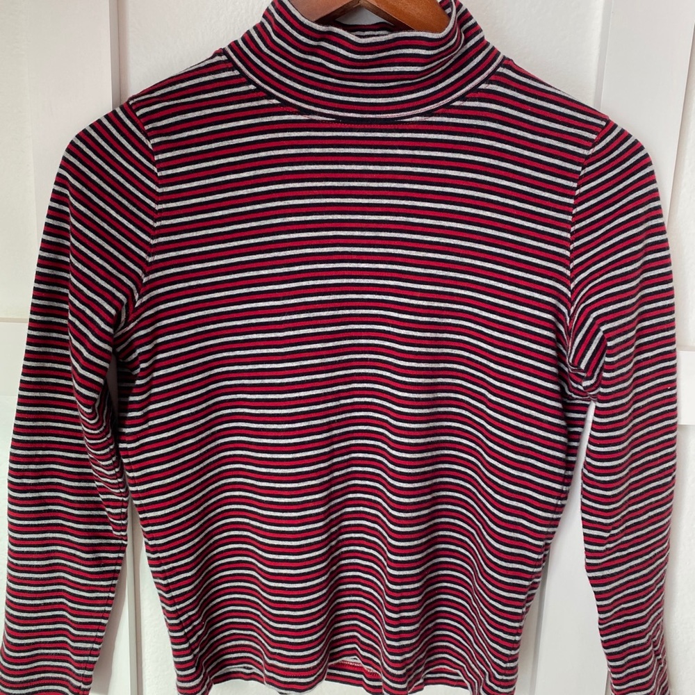Striped turtle neck long sleeve shirt